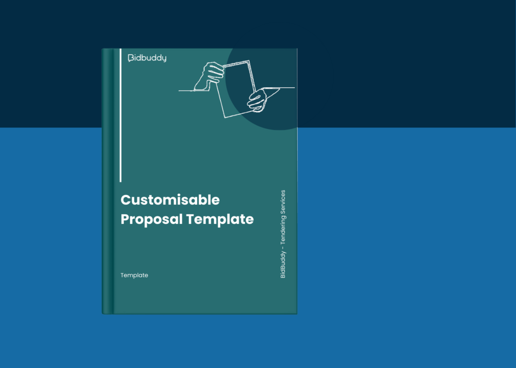 Cover of Bidbuddy’s Customisable Proposal Template — free downloadable resource for tailored tender proposals.