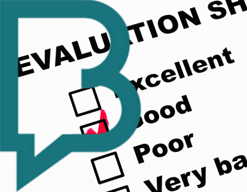 Evaluation sheet with checkbox marked “Good” overlaid by Bidbuddy icon — visual for Step 2 of the Bid No Bid Journey: evaluating your chances of winning.
