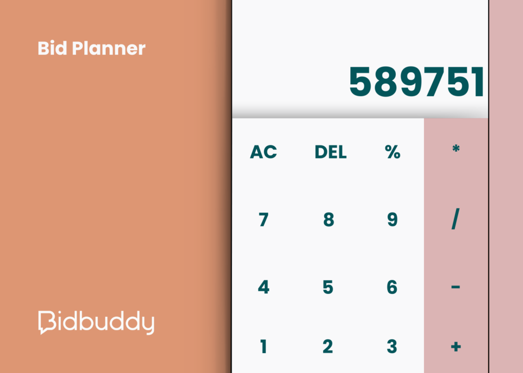 Calculator graphic labeled Bid Planner — featured image for bid preparation process.