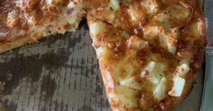 Pizza showing some pieces missing